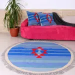 Blue Skies Kilim Round Rug
