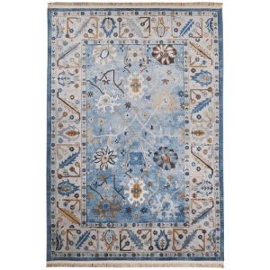 Cream Floral Chenille Rug
