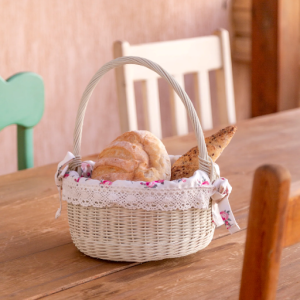 Farmhouse Wicker Basket – Round with Handles