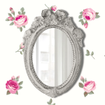 Pretty Shabby Wall Mirror – Oval Ribbon