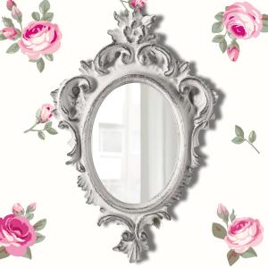 Pretty Shabby Wall Mirror – Oval Chic