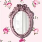 Pretty Shabby Wall Mirror – Oval Ribbon