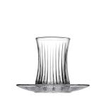 Pasabahce Elysia Tea Glass & Saucer Set - 6 pieces, 170ml