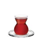 Pasabahce Etnik Tea Glass & Saucer Set - 6 Pieces, 145ml