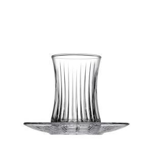 Pasabahce Elysia Tea Glass & Saucer Set