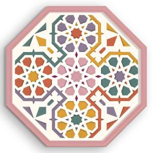 Colored octagonal Wooden Serving Tray
