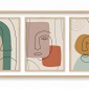 Minimalist Shapes Line Art Faces