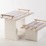 Service Tray with Stainless Handle