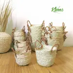Basket with coir handles