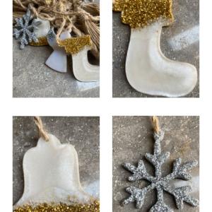 Burlap Banner with Epoxy Ornaments