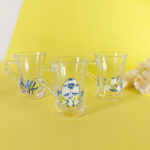 Blue Easter Egg Tea Cups With Handles Set of Six