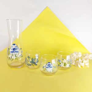 Blue Easter Egg Water Cups Set of Six with Bottle