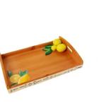 Fresh Lemons with Blue Wooden Tray