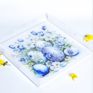 Blue Easter Egg Plexi Tray 30X30CM