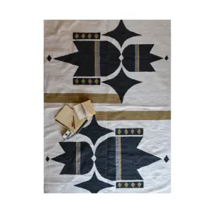 Lotus Flower Wool Kilim Carpet