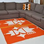 Lotus Flower Wool Kilim Carpet