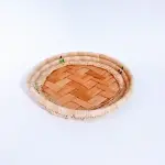 Round palm leaves and fruit bunch plate