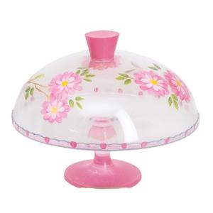 Bird & Flower Pink Blooms – Cake Stand with Cover (30cm)