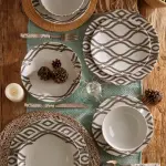 Gruli dinner set 24 porcelain plates