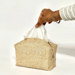 Jute tissue box cover