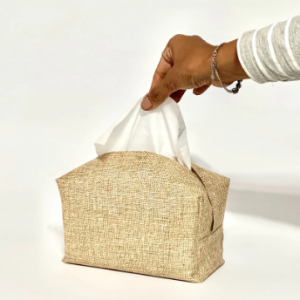 Jute tissue box cover