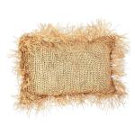 Rectangle Raffia Cushion with Fringes