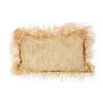 Rectangle Raffia Cushion with Fringes