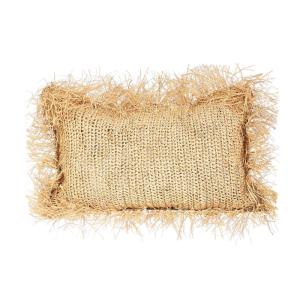Rectangle Raffia Cushion with Fringes
