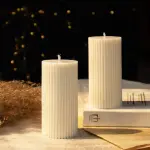 2 Ribbed candles