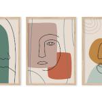 Minimalist Shapes Line Art Faces