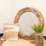 Round Drift Wood Mirror