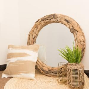 Round Drift Wood Mirror
