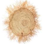 Round Raffia Cushion with Fringes