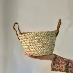 Basket with coir handles