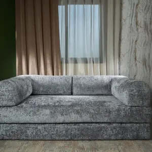 Bed 2 Seats Sofa Grey