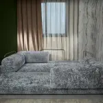 Bed 2 Seats Sofa Grey