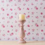 Country Carved Wooden Candle Holder