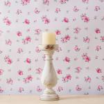 Country Carved Wooden Candle Holder