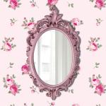 Pretty Shabby Wall Mirror Oval Vintage