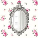 Pretty Shabby Wall Mirror Oval Vintage