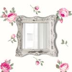 Pretty Shabby Wall Mirror Square Chic