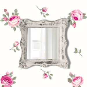 Pretty Shabby Wall Mirror Square Chic