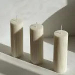 3 Ribbed candles trio