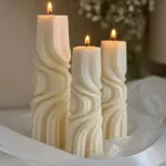 3 Striped column Candles
