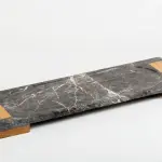Service Tray Marble + Wood Hand - Gray