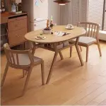 Foldable Extendable Dining Table – Solid Wood Top, Space-Saving Design