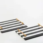 Service Tray with Stainless Handle