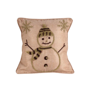Sparkle Snowman Cushion in Gold