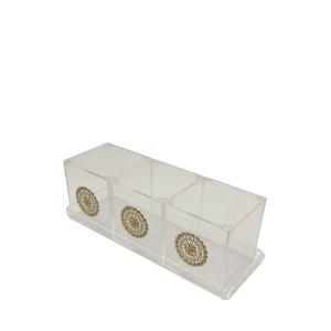 Gold plated motif 3 boxes with tray