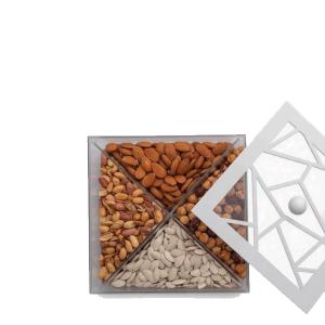 Irregular diagonal 4-compartment box